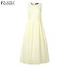 ZANZEA Women Casual Round Neck Sleeveless Summer Tank Dress