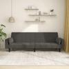 VidaXL 2-seater Sofa Bed with Two Pillows Dark Grey Velvet 375848