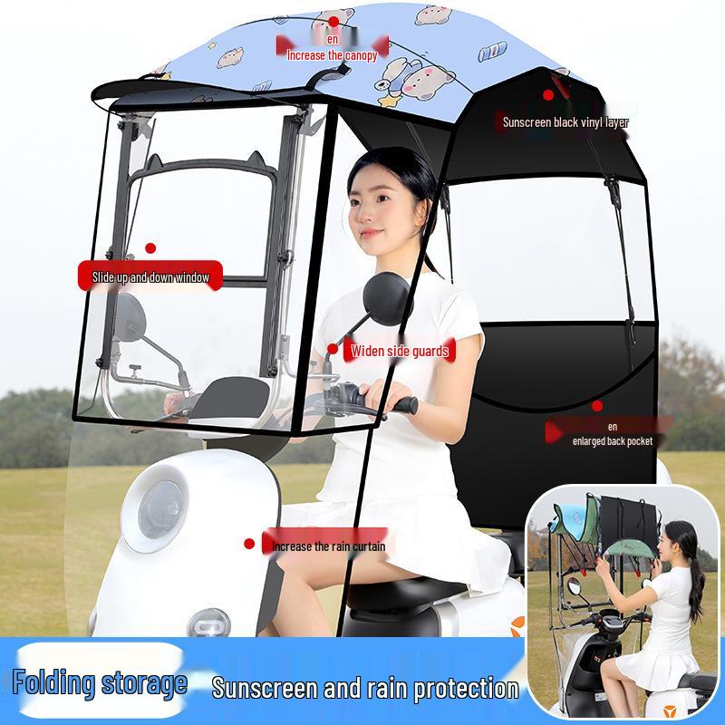 Rozkładana markiza i osłona przeciwdeszczowa do motocykli i trójkołowców.