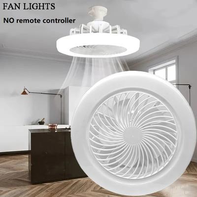 Deckenventilator LED-Ventilatorlicht 3-stufig E27 AC85-265V Beleuchtungssockel Wandsteuerung Deckenventilatoren für Schlafzimmer Wohnzimmerbeleuchtung