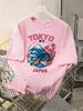 Unisex Tokyo Japan Dragon Cherry Blossom Graphic Tshirt Short Sleeve Crew Neck Loose Japanese Casual Tops For Unisex Unisex
