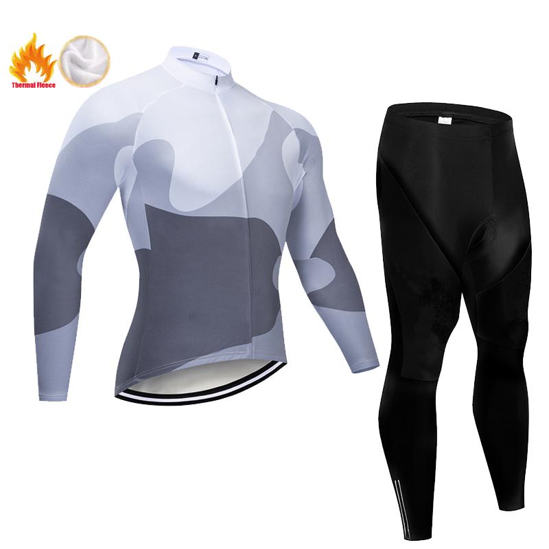 Fleece Men's  Warm Long-sleeved Suit Soad Bike Bicycle Jacket Overalls Riding Suit 2026 Winter Warm Cycling Clothing Set