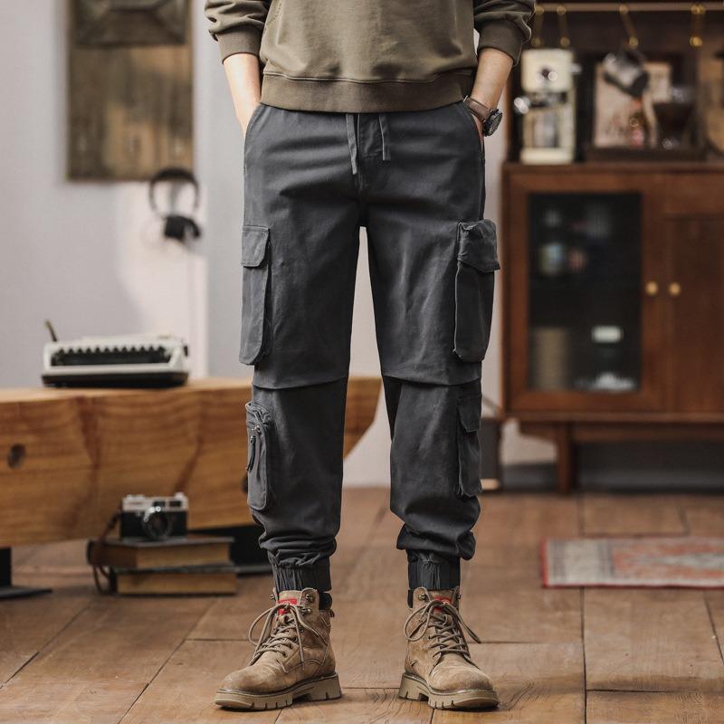 Vintage overalls Outdoor bundle multi-pocket casual pants Premium design trousers Men's outdoor sports pants