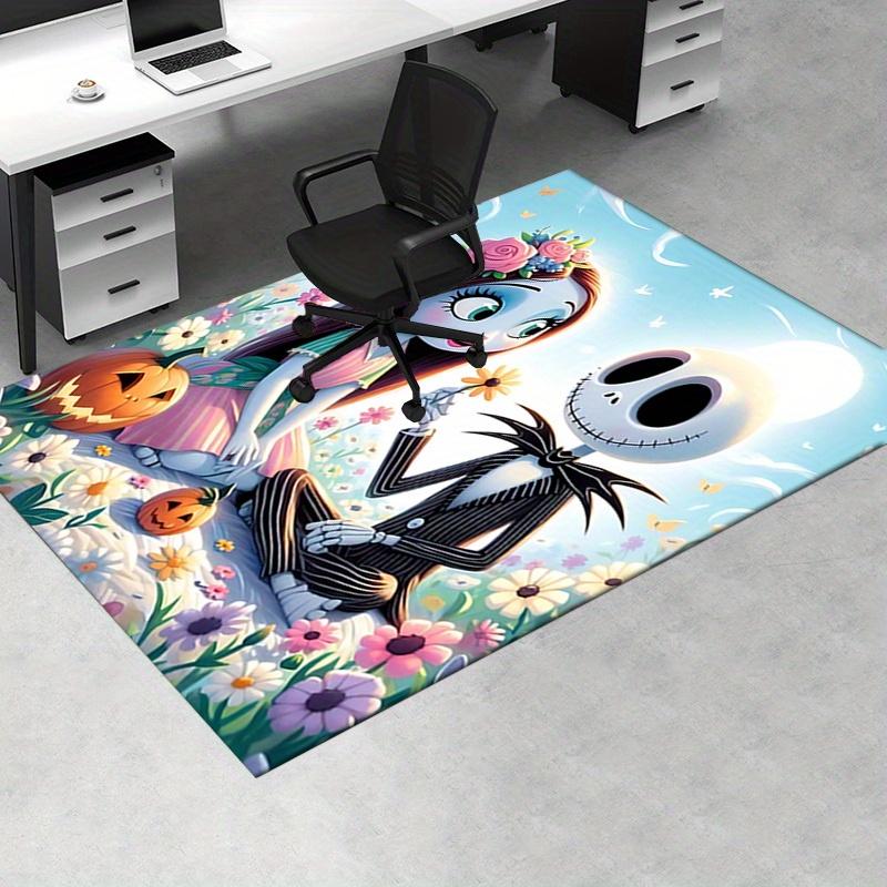 Office Rug Jack Skellington, Sally Theme 3D Printed Anti-Slip Rug-Machine Washable for Living Room