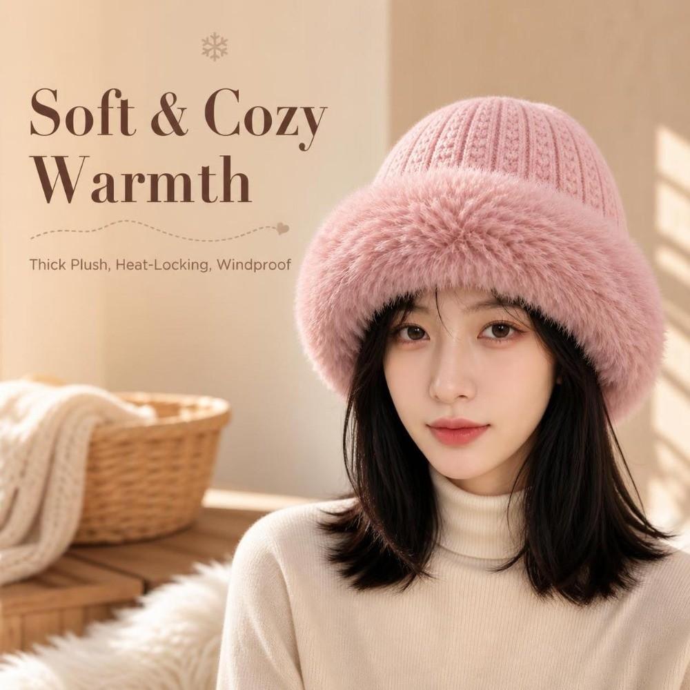 Windproof Knit Beanie Hat Cold-Resistant Warm Knitted Cap Stylish Slouchy Winter Hat  Outdoor Wear