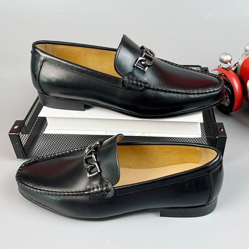 Hochwertige Marke Herren Echte Leder Loafer Schuhe Slip On Klassisch Schwarz Herren Business Formelle Schuhe