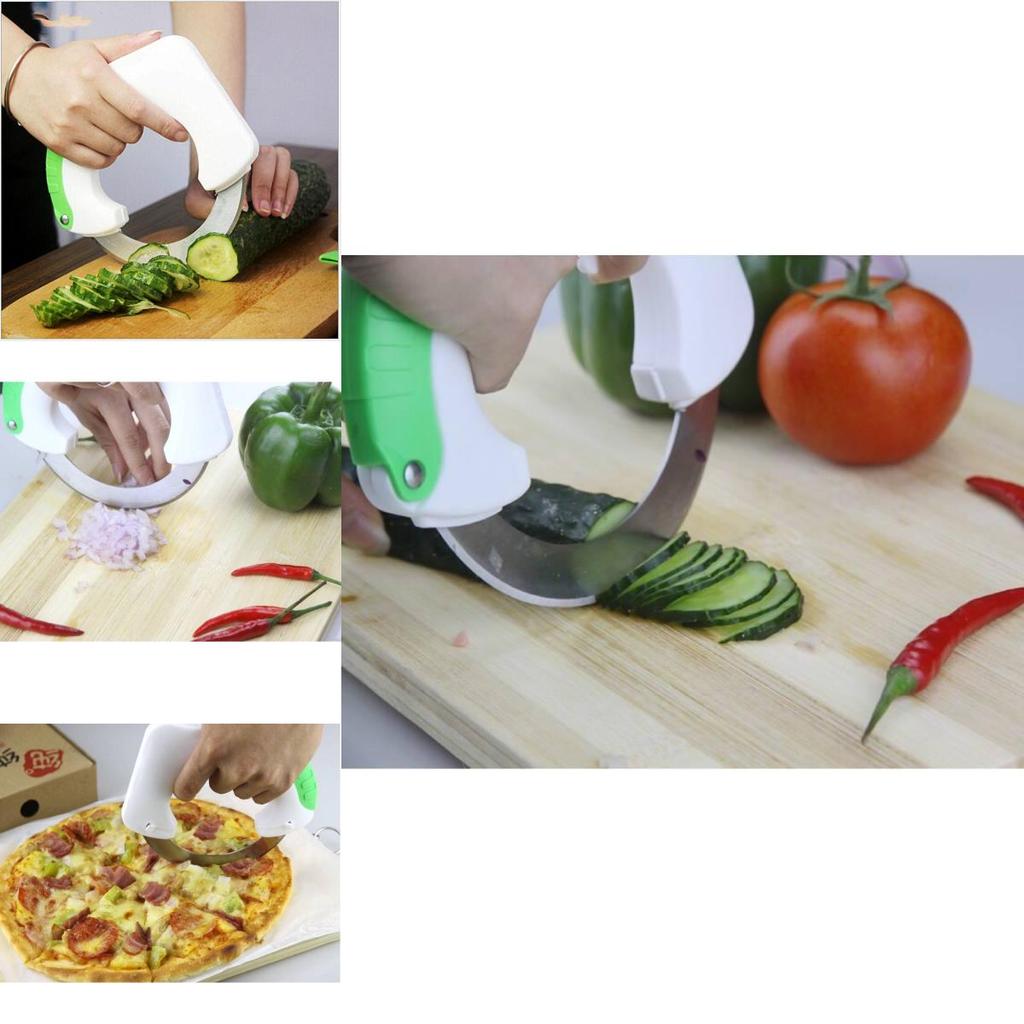 Multifunctional Circular Kitchen Knife With Stainless Steel Blade For Cutting Vegetables Pizza Cake