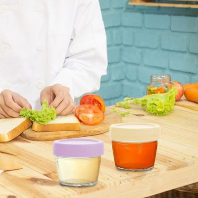 6Pcs Glass Food Storage Containers with Lids 120ML Leak Proof Airtight BPA Free Reusable Measurement Lines