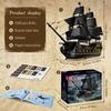 Mould King 13186 Pirate Ship Model Building Blocks, MOC Black Pearl Sailing Ship Model Building Blocks Set, Ship Model Set Assembly Toy, Great Gift