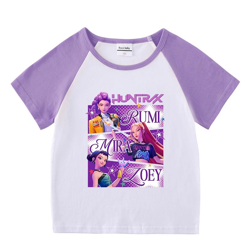 Completo Due Pezzi Kpop Demon Slayer per Bambini: T-shirt a maniche corte e pantaloncini 130cm