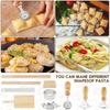 Wood Threaded Rolling Pin Pastas Tool Set Dough Scraper Gnocchi Board Dumpling Maker Ravioli Stamp Cutter Wood Texture