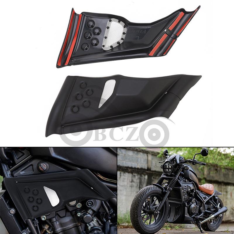 T Rebel CMX300/500 Matte Black Engine Side Panel with Mesh Protection Plate