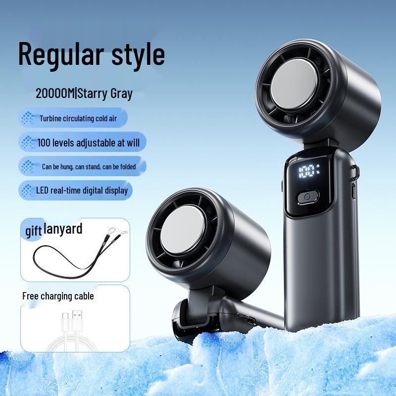 

2025 Leafless Handheld Turbine Fan - Compact Air Conditioner with Ice Pack Cooling 0mAh