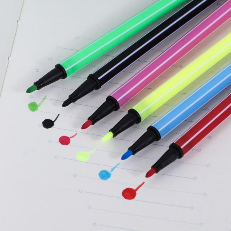 Watercolor Brush Pen Set: 6 Colors for Students & Kids Art Projects
