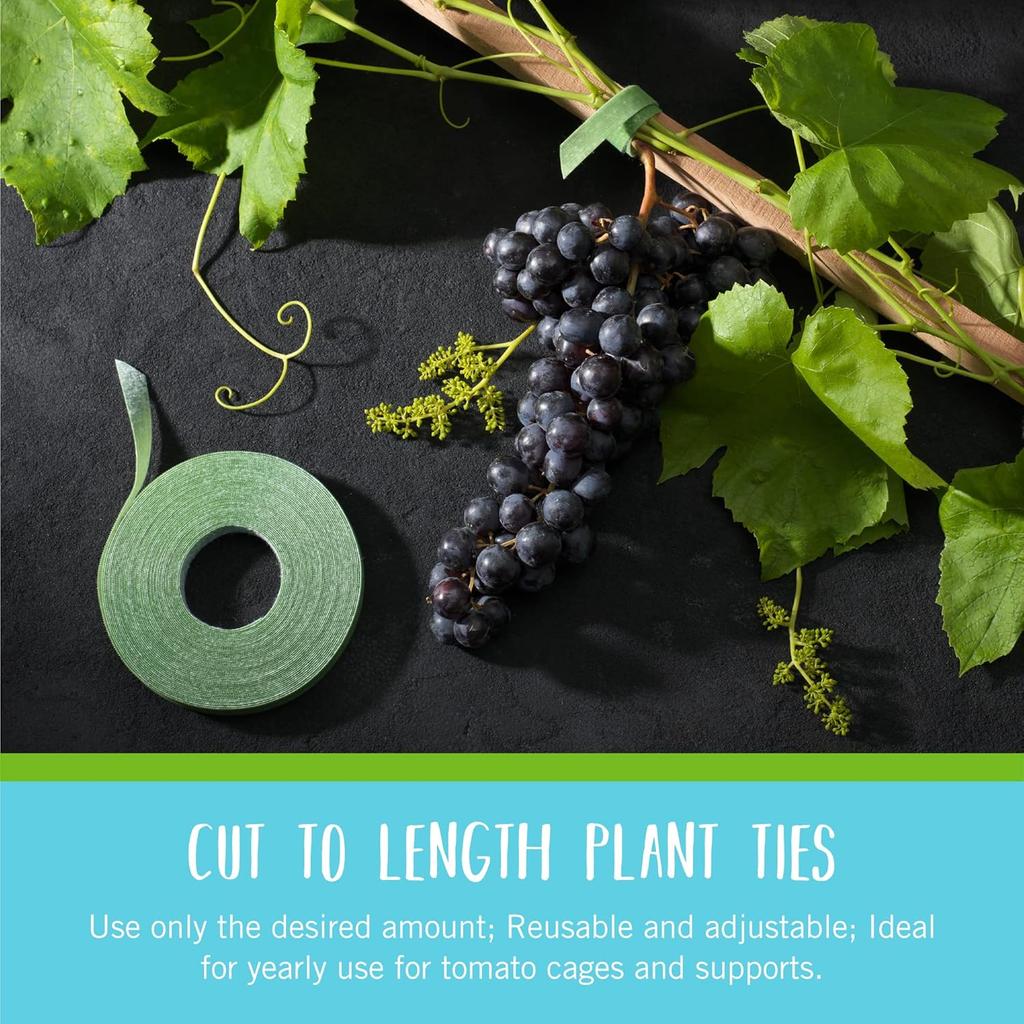 Garden Ties | Plant Supports for Effective Growing | Strong Grips Are Reusable and Adjustable | Cut-to-Length, 10m