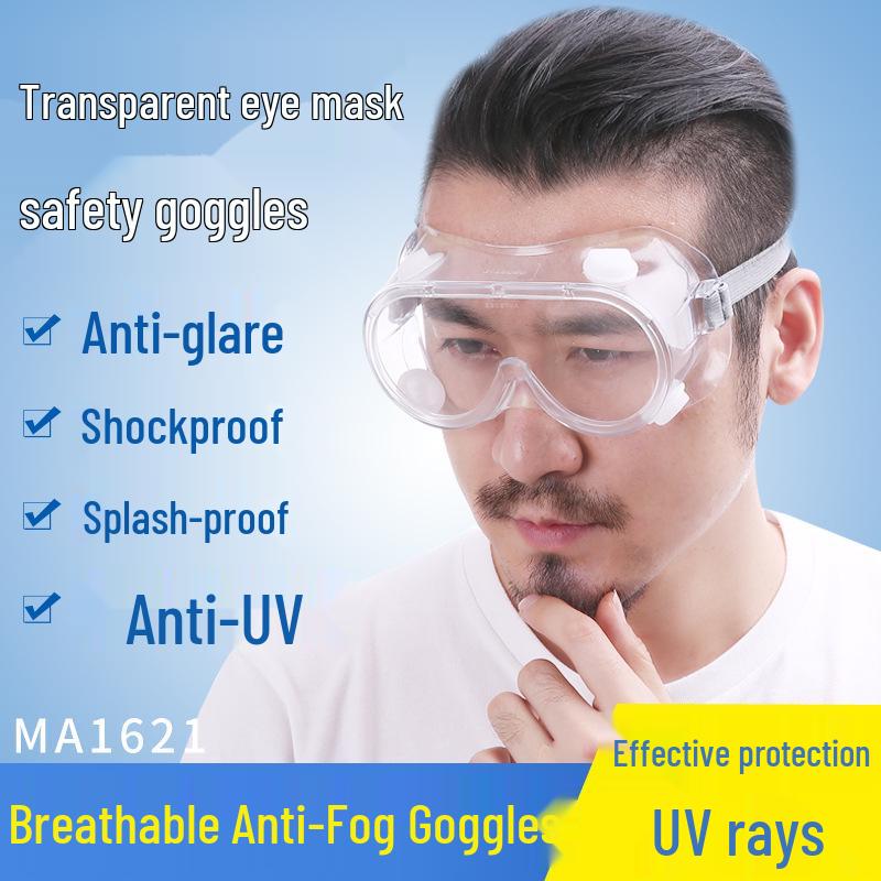 Transparent 1621 Windproof Safety Goggles with Telescopic Legs - Anti-splash, Anti-impact, and Labor Protection. 1600 Goggles