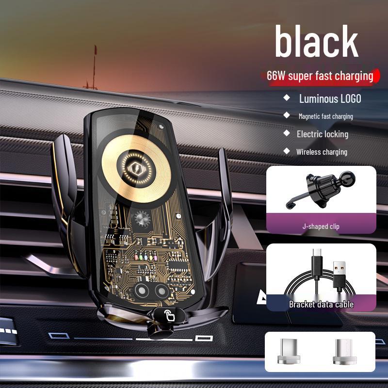 Magic Clip Q20: Wireless Magnetic Car Phone Holder with 66W Fast Charging & Auto Open/Close