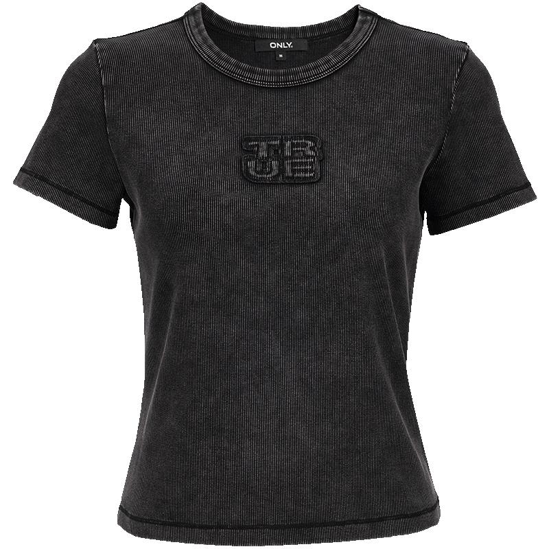 ONLY Women s Slim Fit Round Neck Letter T-Shirt L