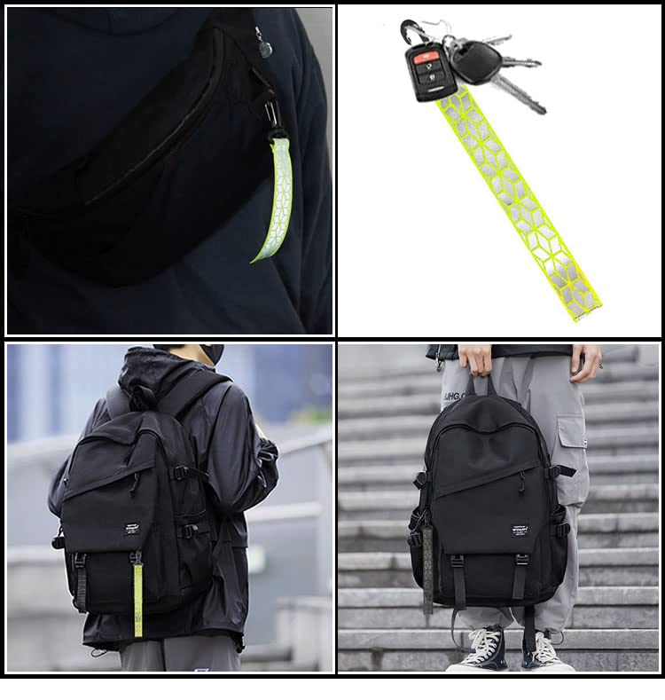 PR-REF50ST [3er-Set] Reflektierendes Band, Schlüsselanhänger, Verkehrssicherheit, Nachtreflektierend, Reflektierend