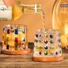 With Base Brandy Glass Rotating Wine Cup Bar Accessory Spinning Whiskey Glass  Man Gift