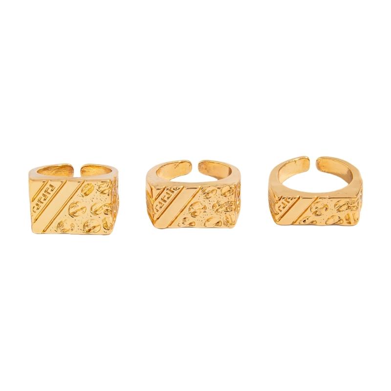 

3 Pack Punk Adjustable Rings Opening Rings Finger Open Rings Alloy Texture Suitable for Fashion Jewelry Enthusiasts