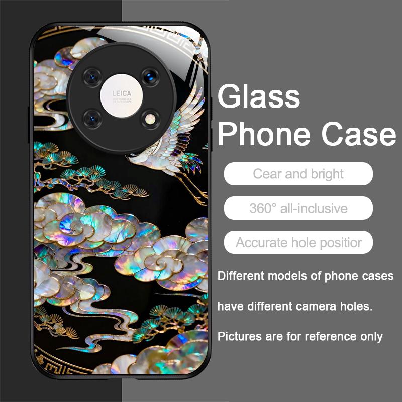 Stylish Dragon Leopard Marble Texture Tempered Glass Phone Case for Huawei Honor 400 200 100 90 80 Magic 7 Pro 6 5 Lite X9 Cover