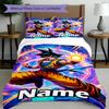 3pcs Duvet Cover Set (1*Duvet Cover + 2*Pillowcase, Without Core), Custom Name DRAGON BALL Pattern Bedding Set, Home Bedroom Decor Gift