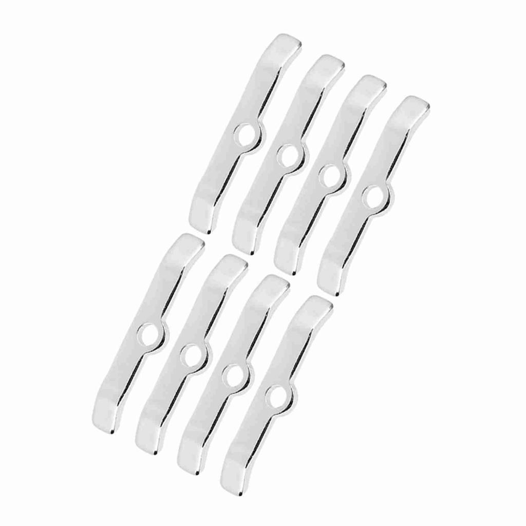 8pcs Chrome Valve Cover Hold Down Tabs Spreader Bars Fit for Chevy 283 305 327 350 Silver