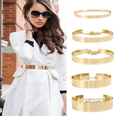 Europese & Amerikaanse Mode Spiegel Tailleketting - Metalen IJzeren Riem & Decoratieve Rokzegel, Verkrijgbaar in 2,0 cm en 3,5 cm Breedte