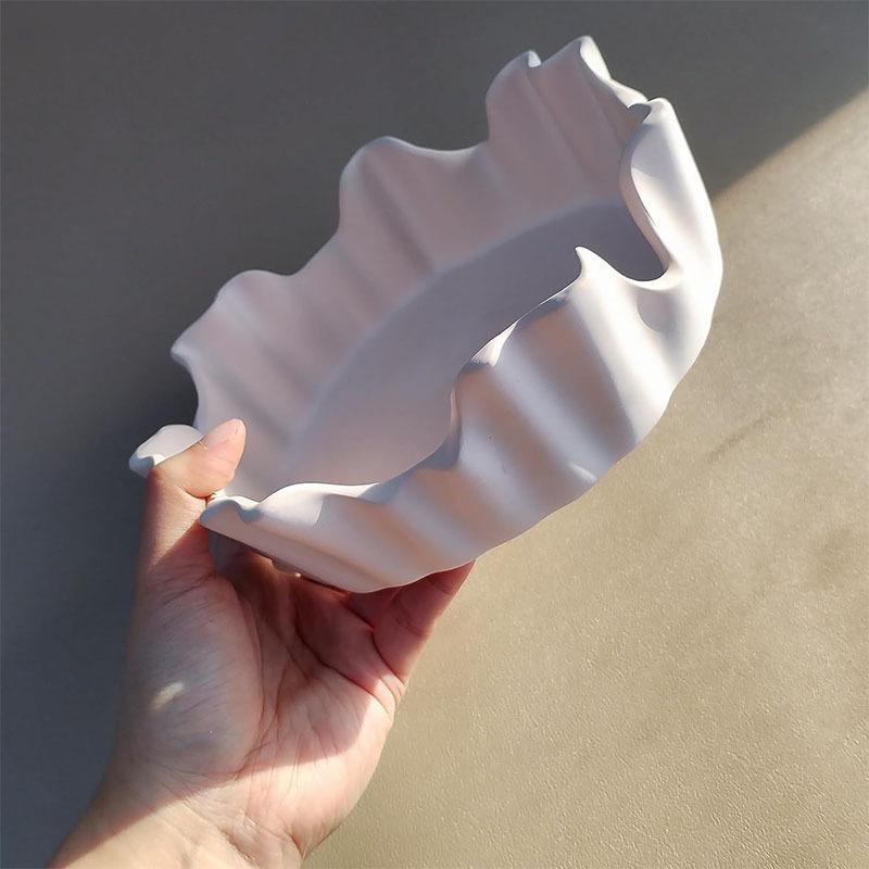 Lace Round Fruit Plate Silicone Mold DIY Epoxy Resin Large Storage Bowl Tray Container Creative Ornament Tray Mould