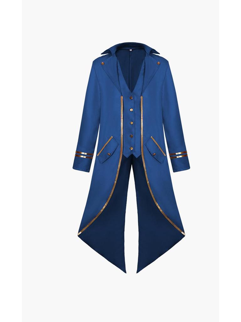 2022 Medieval Gold Trim Swallowtail Coat Halloween Costume