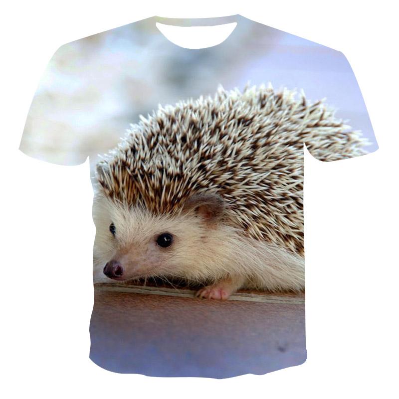 Summer T-Shirts Animal Hedgehog 3D Print  Fashion Casual Boys Girls Children O-Neck Tops