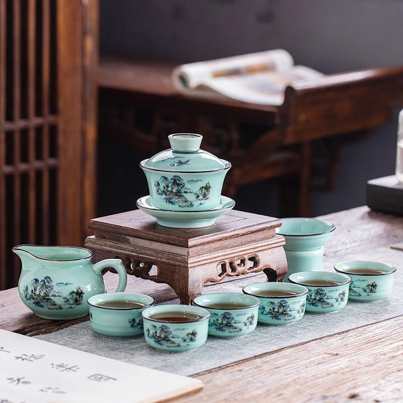 Yongjing Yitao Celadon Gaiwan Gongfu Tea Set