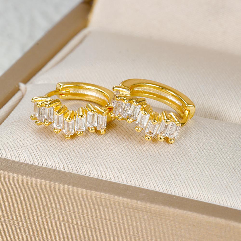 Модные позолоченные круглые серьги-хугги для женщин из нержавеющей стали, разноцветные циркониевые серьги-пирсинг, модные украшения