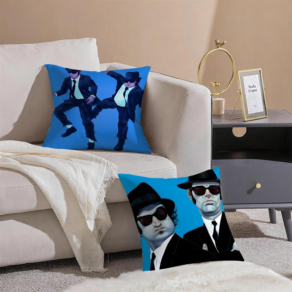 Movie Musical The BBlues BBrothers Cushion Cover Throw Pillow Cover Hidden Button Durable Polyester Chair Cushion
