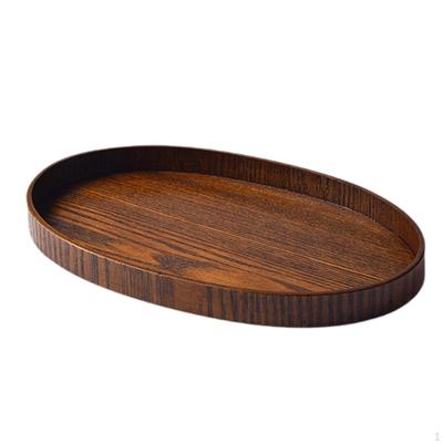 Wood Serving Tray Creative Oval Easy To Clean, Versatile Coffee Tea Platter, Breakfast