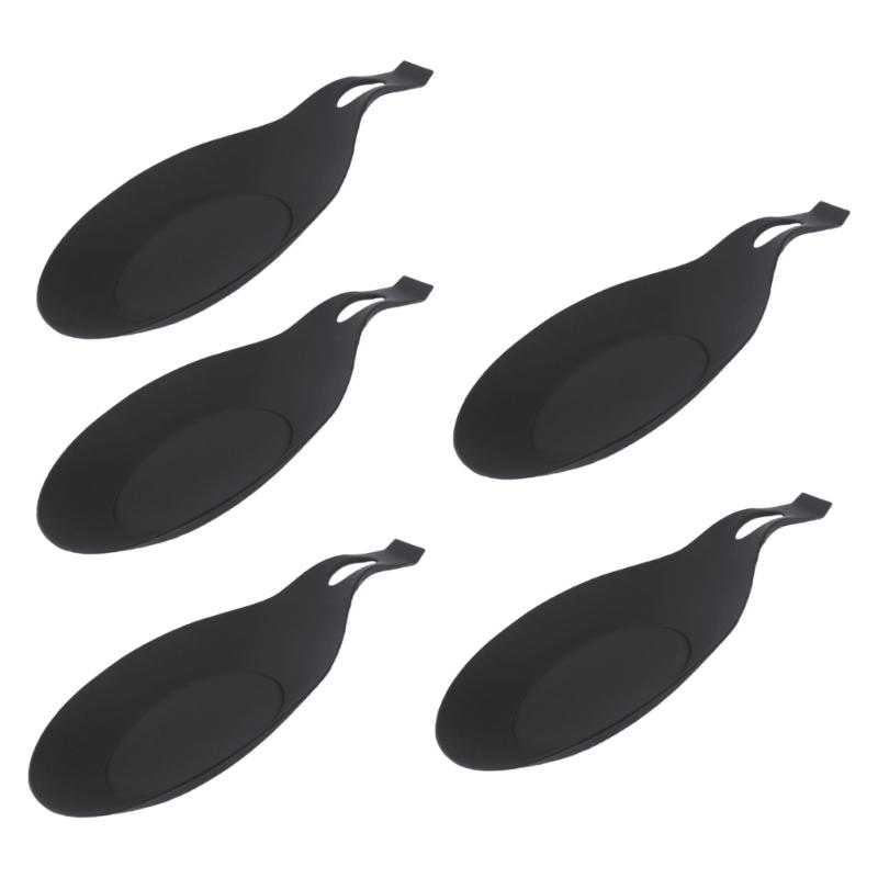 Pack of 5 Multifuntional Spoon Rest Cooking Utensils Holders Utensils Rest TPE Spoon Holders Suitable for Dining Table 1