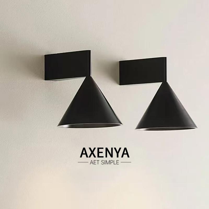 Italian Minimalist aluminum conical geometric bedside wall lamp warm wall lamp for living room dining room corridor and hallway