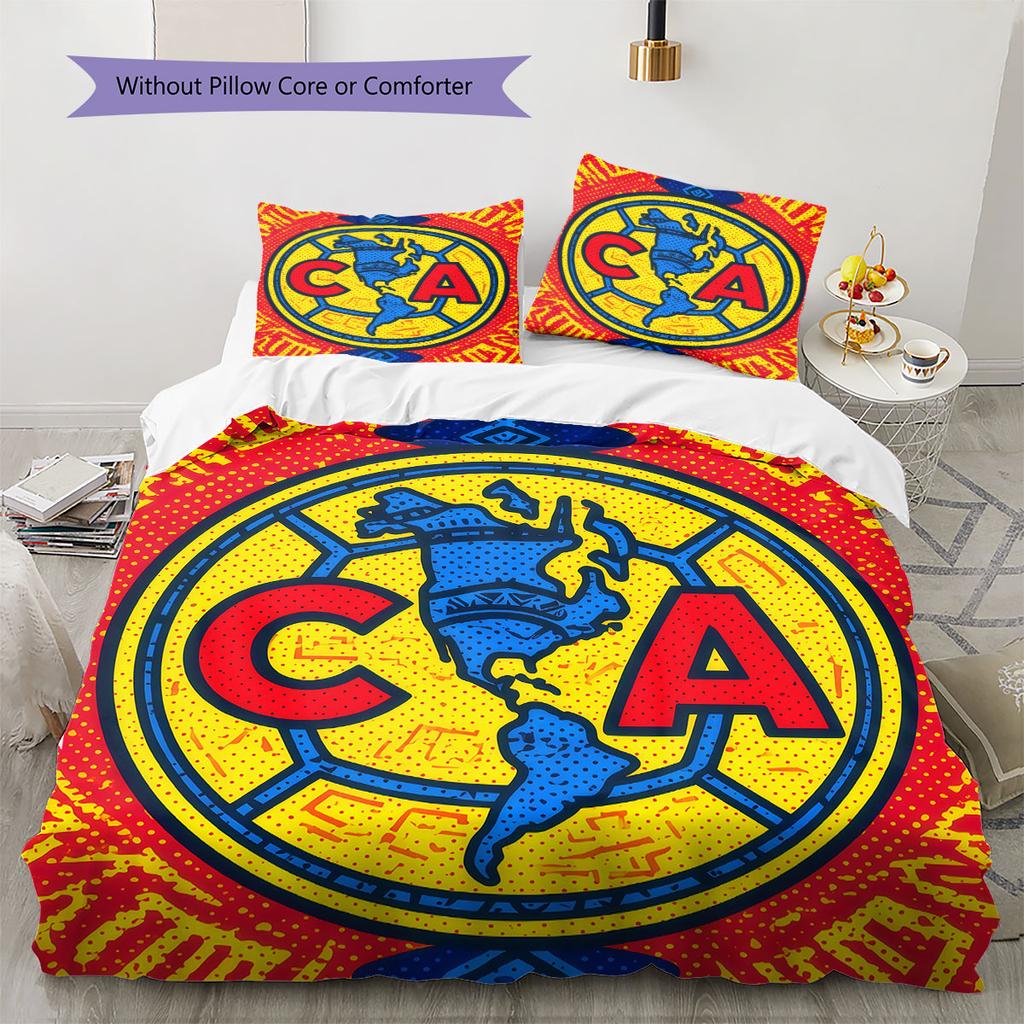 Club America Pattern Bedding,Quilt Set Quilt Cover Pillowcase Home Birthday Gift(1 * Duvet Cover + 2 * Pillowcase, Without Core)