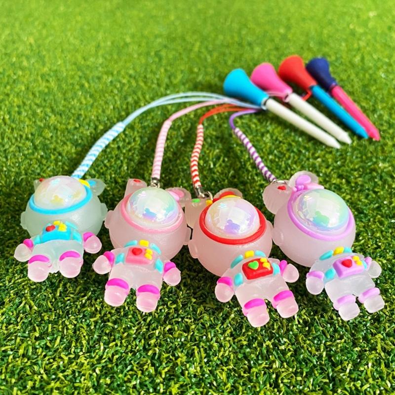 Golf Tees Flashing Light Cartoon Golf Rubber Tees Novelty Rabbits Shape Tees for Enhances Durability