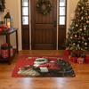 1pc Vintage Santa Claus Christmas Welcome Doormat, Non‑Slip Absorbent Floor Mat for Home Entryway, Holiday Home Decor