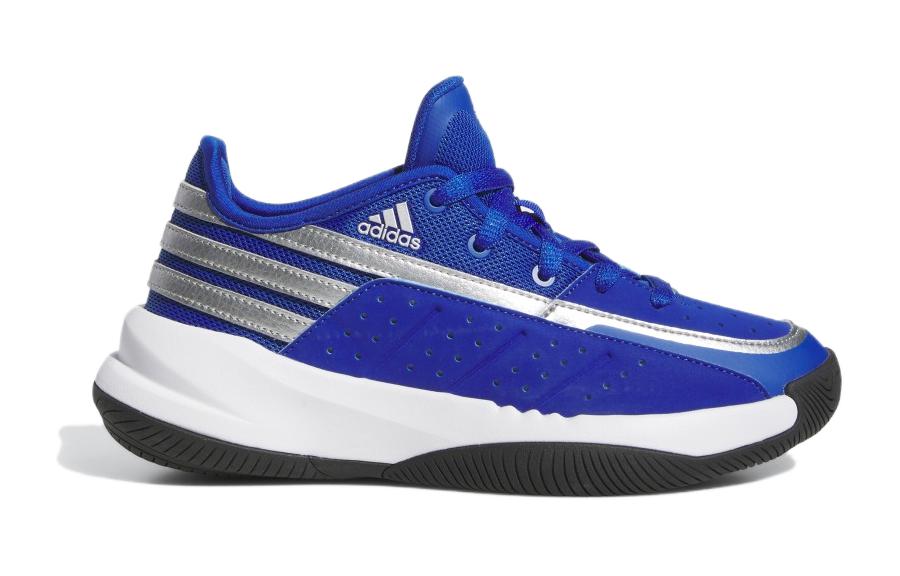 adidas Front Court Slip Resistant Abrasion Resistant Low Top Children's Basketball Shoes Blue Teenagers ID8599