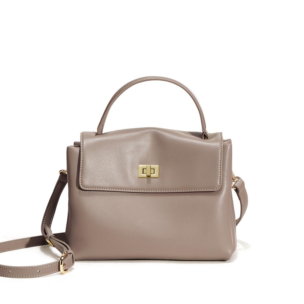 [] Soft Cowhide Hand Bag Commuter Retro Small Square Bag Versatile Fashion Shoulder Messenger Women's Bag