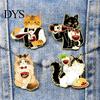 Kitten Lapel Pin Cartoon Red Wine Cat Brooch, Enamel Bag Decoration Pin, Jackets Backpacks Clothes Decorative Accessory for Women Men Animal Brooch