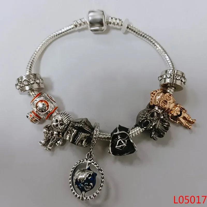 Colors Enamel Disney Princess Dress Charms Pulseiras for Girls Colorful Glass Beads Bracelets&Bangles Women Cartoon Skirt Dangle