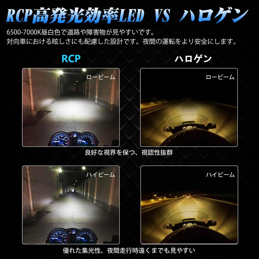 RCP BA20D H4BS Motorcycle LED Headlight, 6500K, 22W, HI/LO Switching, Fanless, DC /24V, Pack of 1