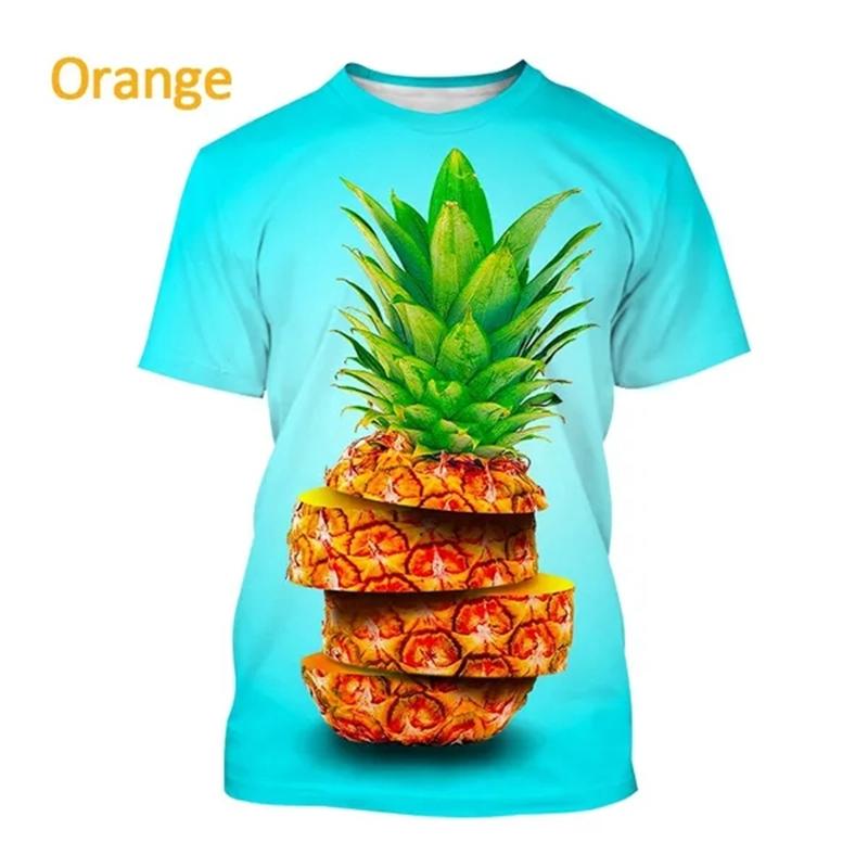 

Summer New Pineapple Pattern 3D Printing Short-sleeved Breathable T Shirt Men s Women s Tropical Fruit Graphic Streetwear Tops 4XL