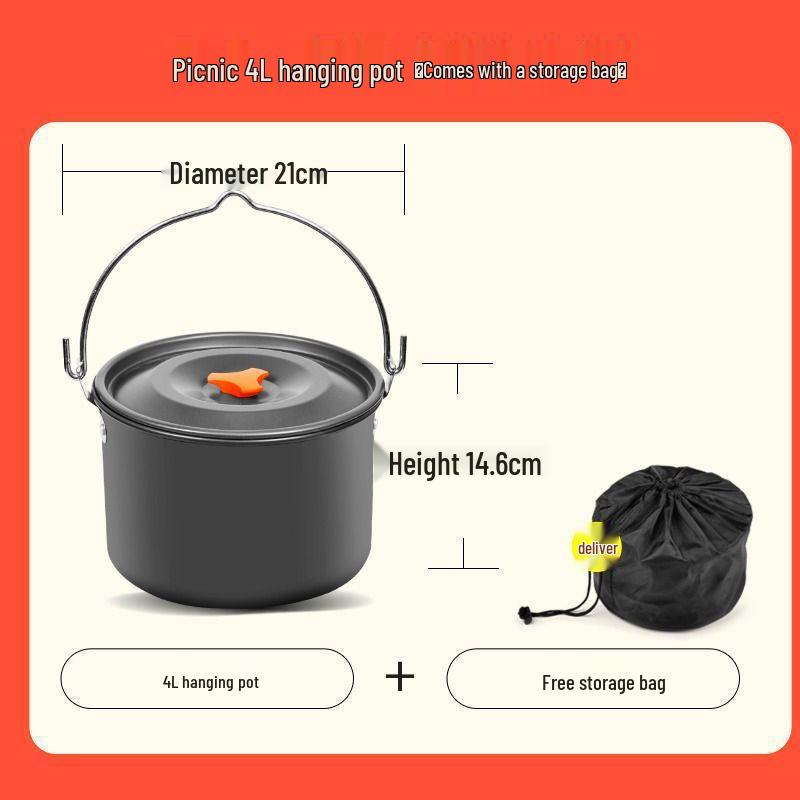 Portable Outdoor Camping Cookware & Kettle Set