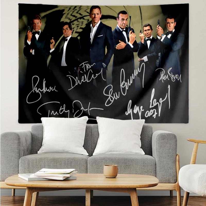 1PC Golden Era Bond 007 Quick-Dry Tapestry, Unique Design Tapestry, Suitable for Bedroom,Livingroom, Playroom,Heartwarming Holiday Gifts