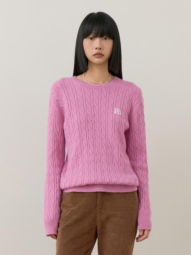 Bb' BENETTON Round Cable Knit (Pink)